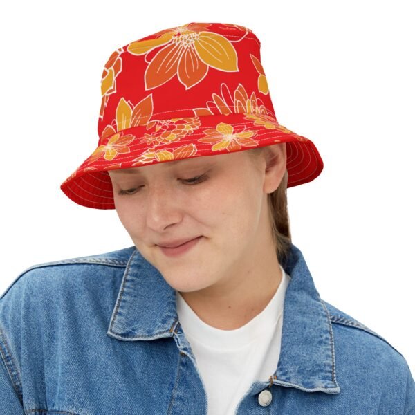 Floral Bucket Hat DAHLIAS orange - dark