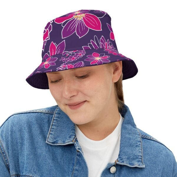 Floral Bucket Hat DAHLIAS purple - dark - Image 16