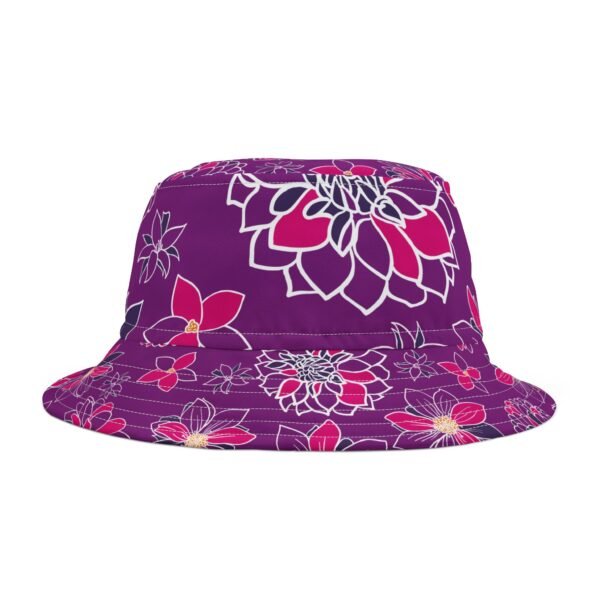 Floral Bucket Hat DAHLIAS purple - medium - Image 3