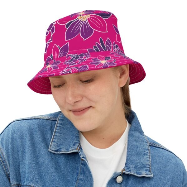 Floral Bucket Hat DAHLIAS purple - light