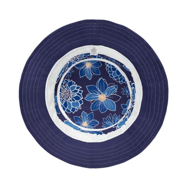Floral Bucket Hat DAHLIAS blue - dark - Image 7