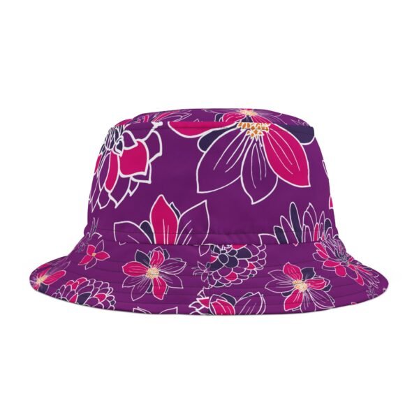 Floral Bucket Hat DAHLIAS purple - medium - Image 9