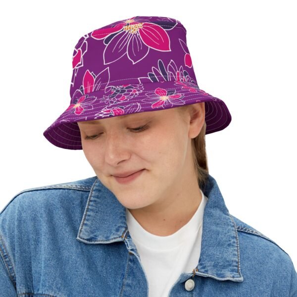 Floral Bucket Hat DAHLIAS purple - medium