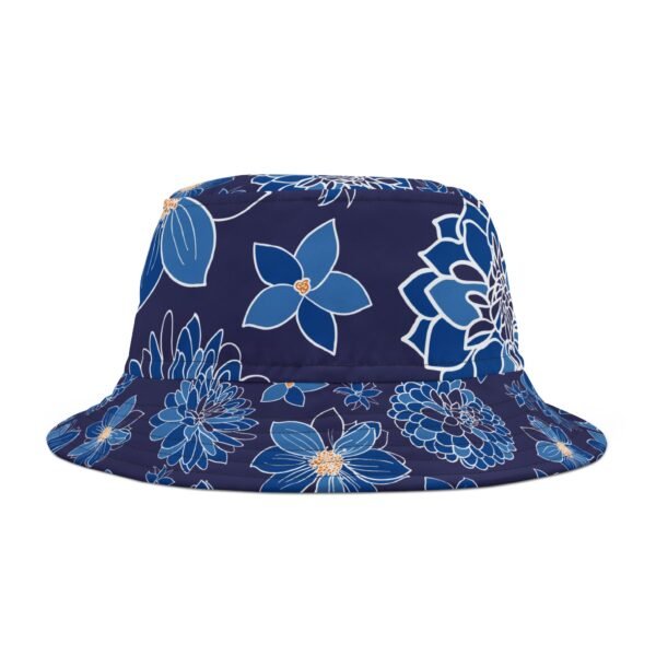 Floral Bucket Hat DAHLIAS blue - dark - Image 12