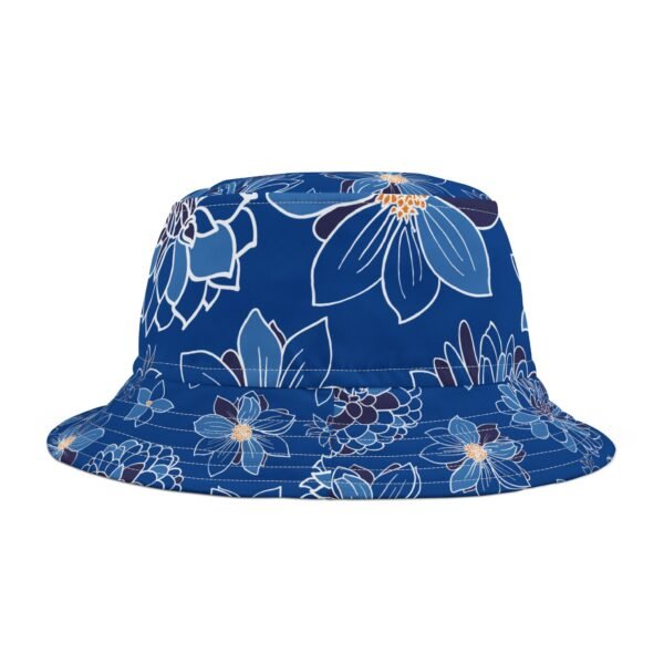 Floral Bucket Hat DAHLIAS blue - medium - Image 2