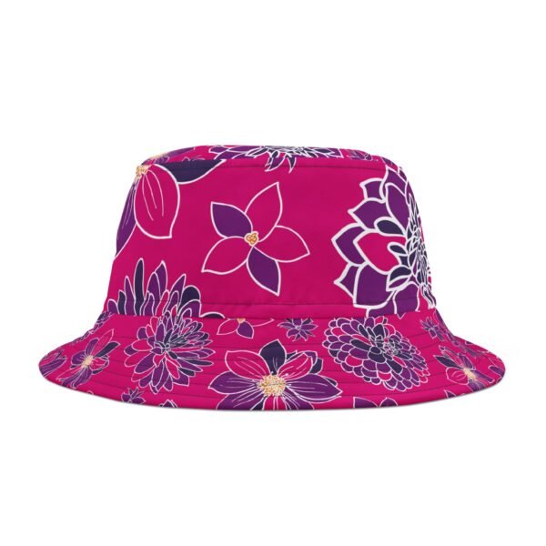 Floral Bucket Hat DAHLIAS purple - light - Image 12