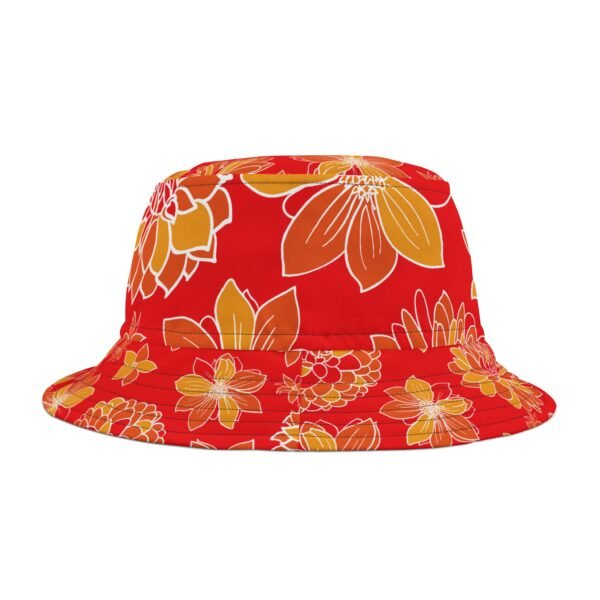 Floral Bucket Hat DAHLIAS orange - dark - Image 9