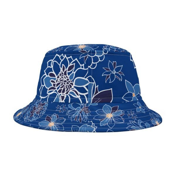 Floral Bucket Hat DAHLIAS blue - medium - Image 4