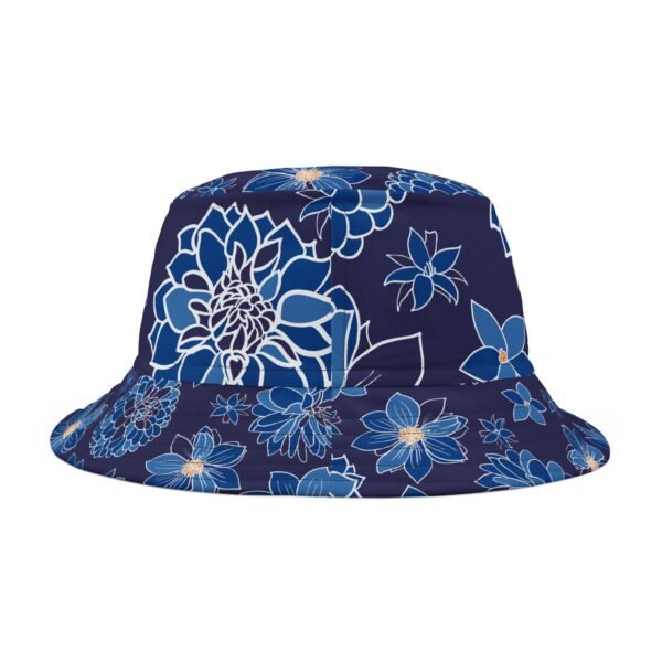 Floral Bucket Hat DAHLIAS blue - dark - Image 11
