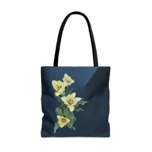 Floral Tote Bag CREAM TULIP blue