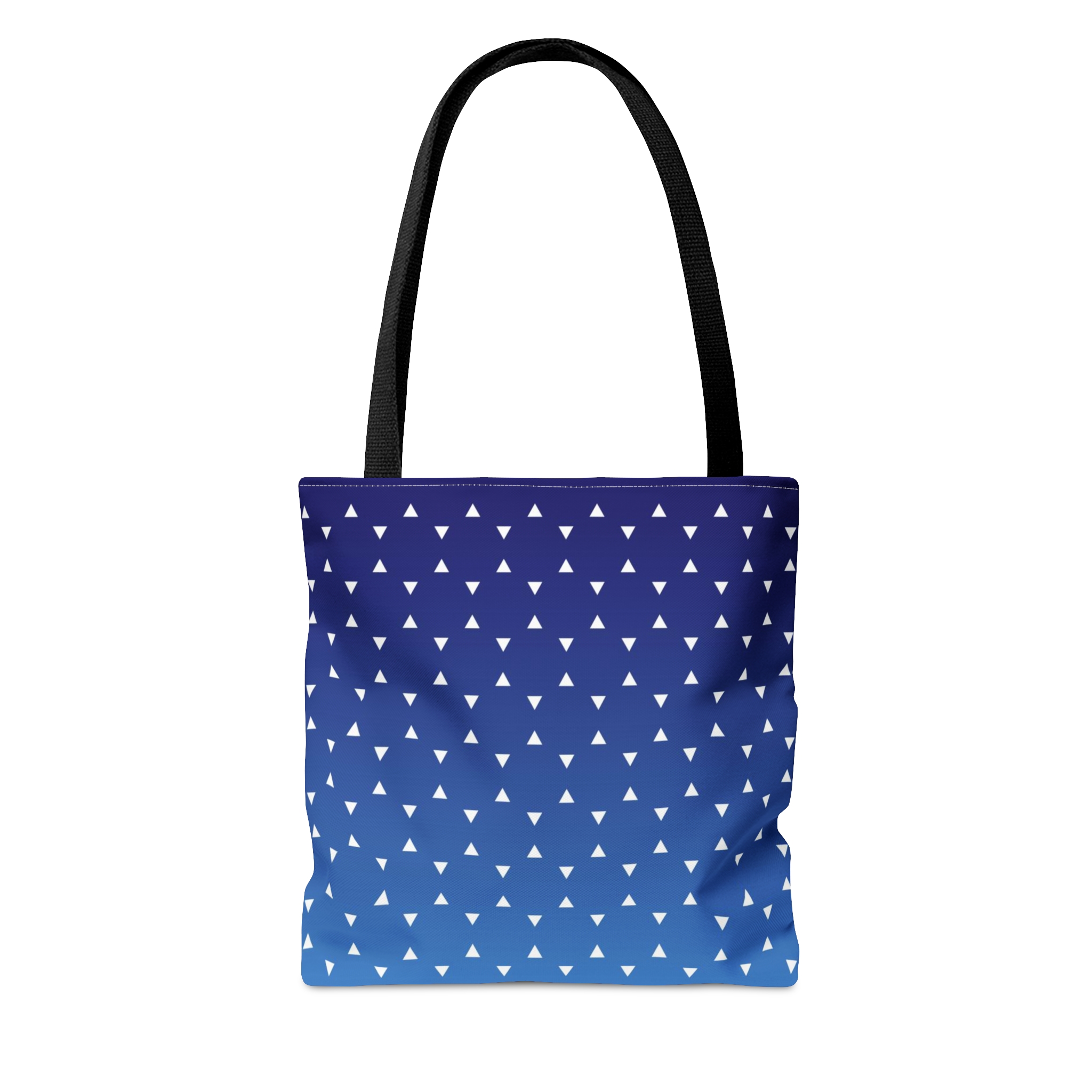 Geometric Tote Bag TINY triangles blue gradient - Image 10