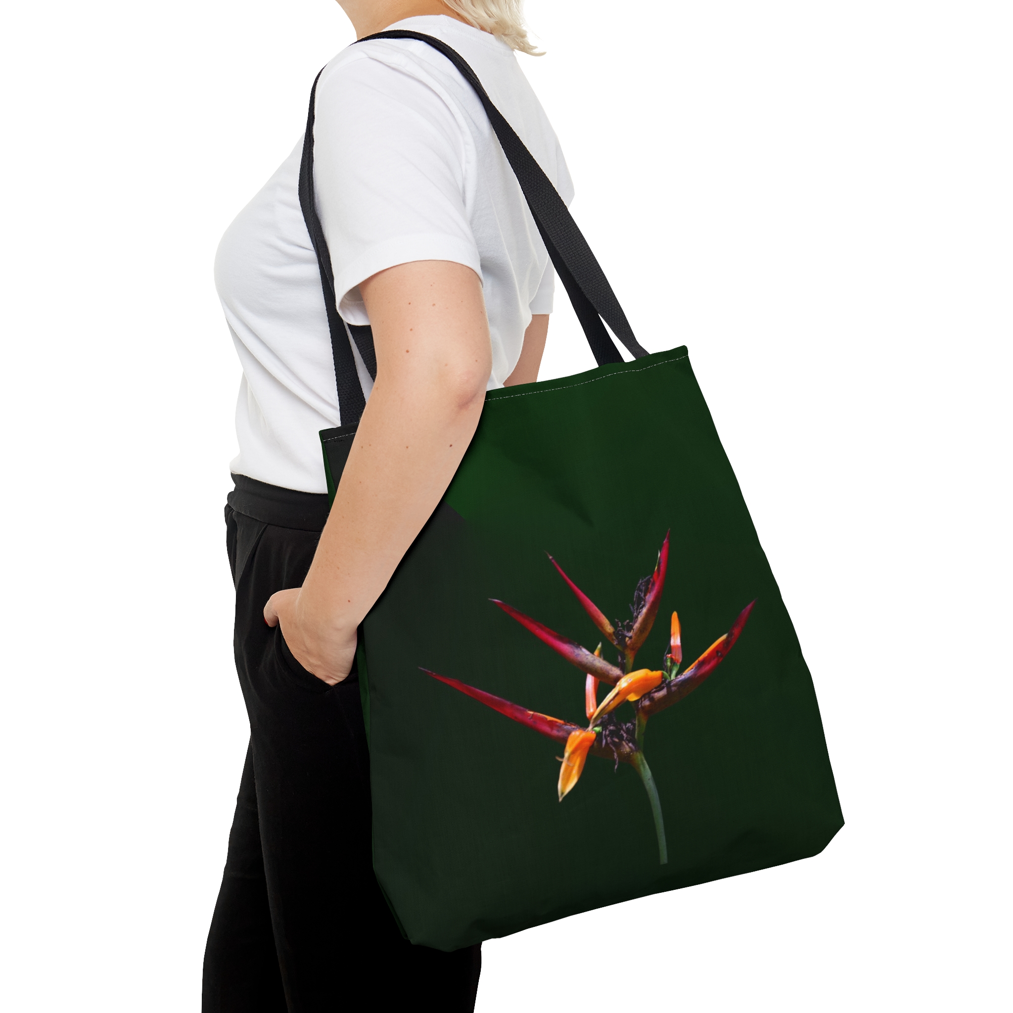 Floral Tote Bag BIRD OF PARADISE green - Image 4