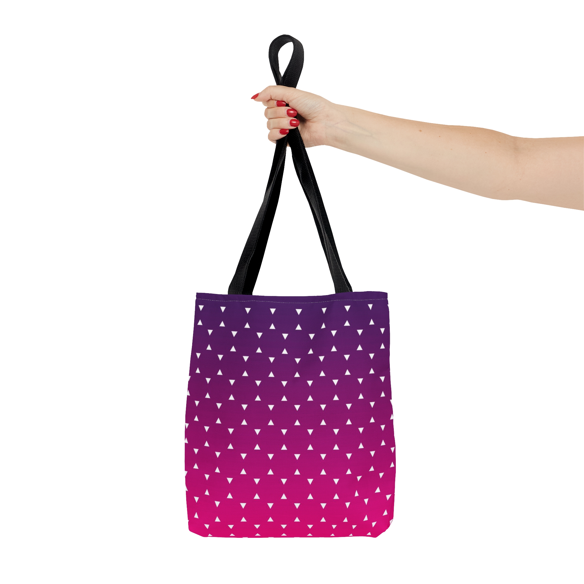 Geometric Tote Bag TINY triangles pink gradient - Image 11