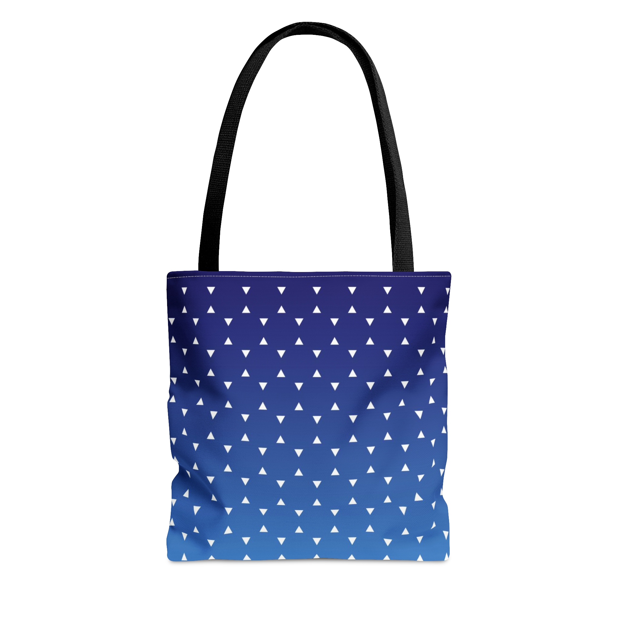 Geometric Tote Bag TINY triangles blue gradient - Image 9