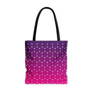 Geometric Tote Bag TINY triangles pink gradient