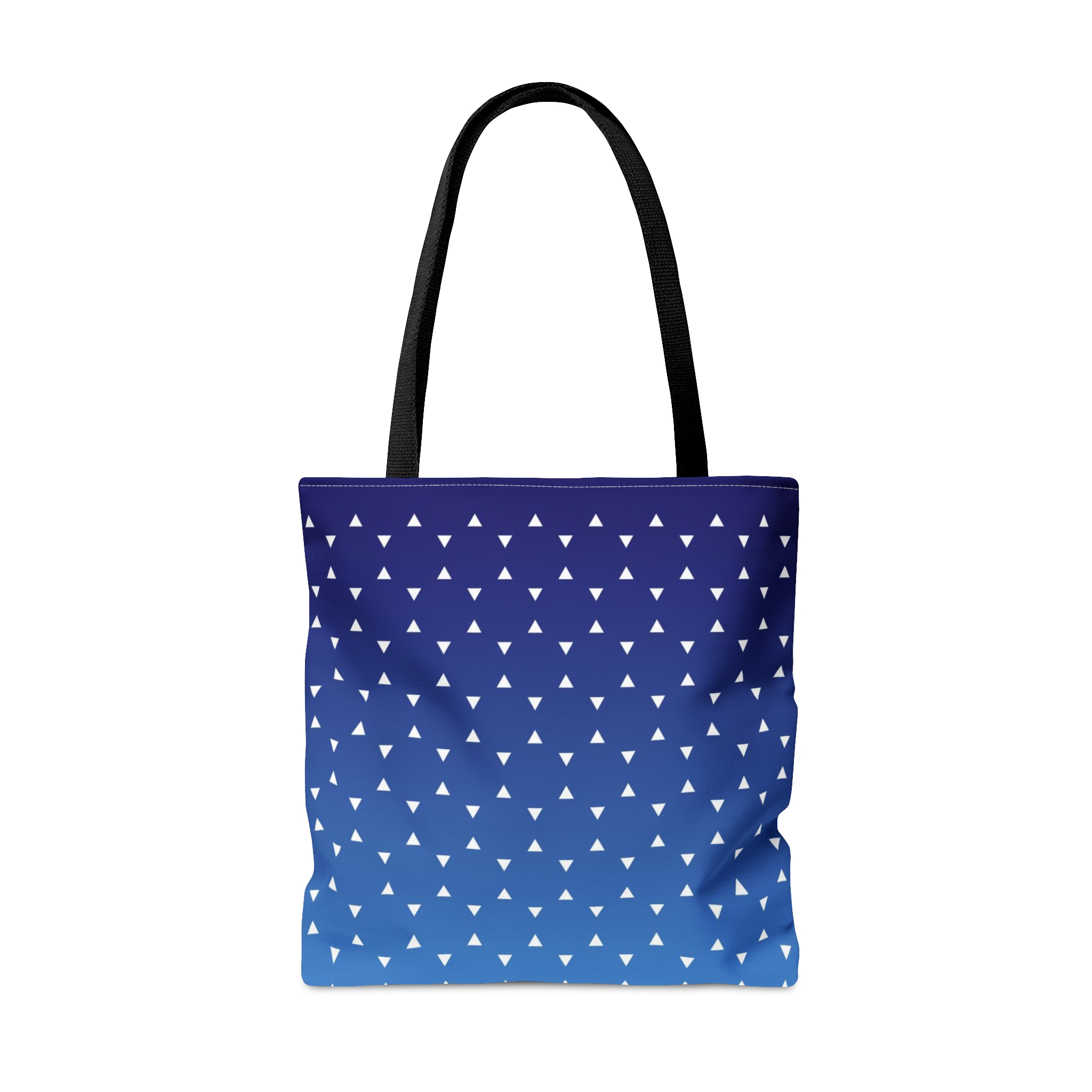 Geometric Tote Bag TINY triangles blue gradient - Image 2