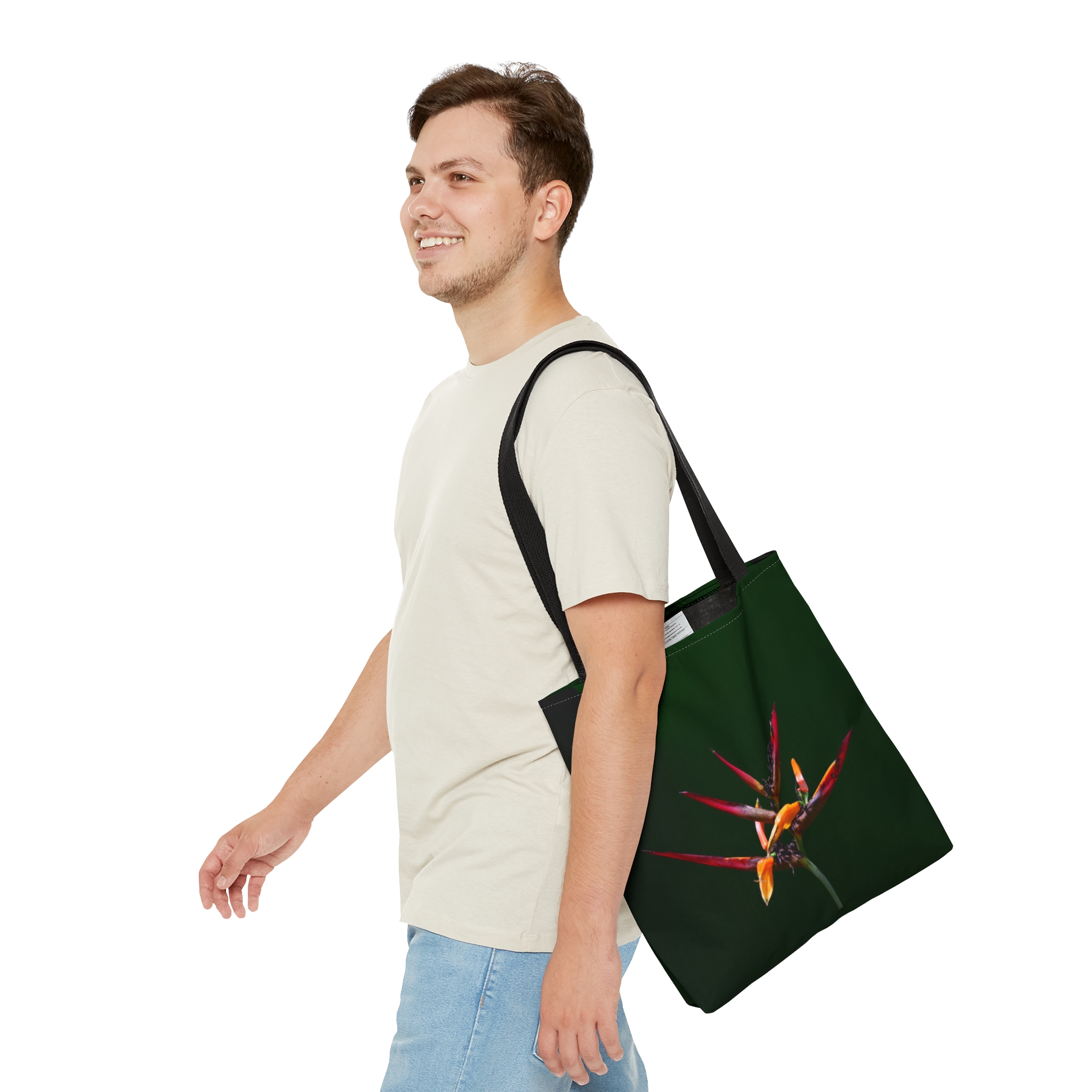 Floral Tote Bag BIRD OF PARADISE green - Image 7