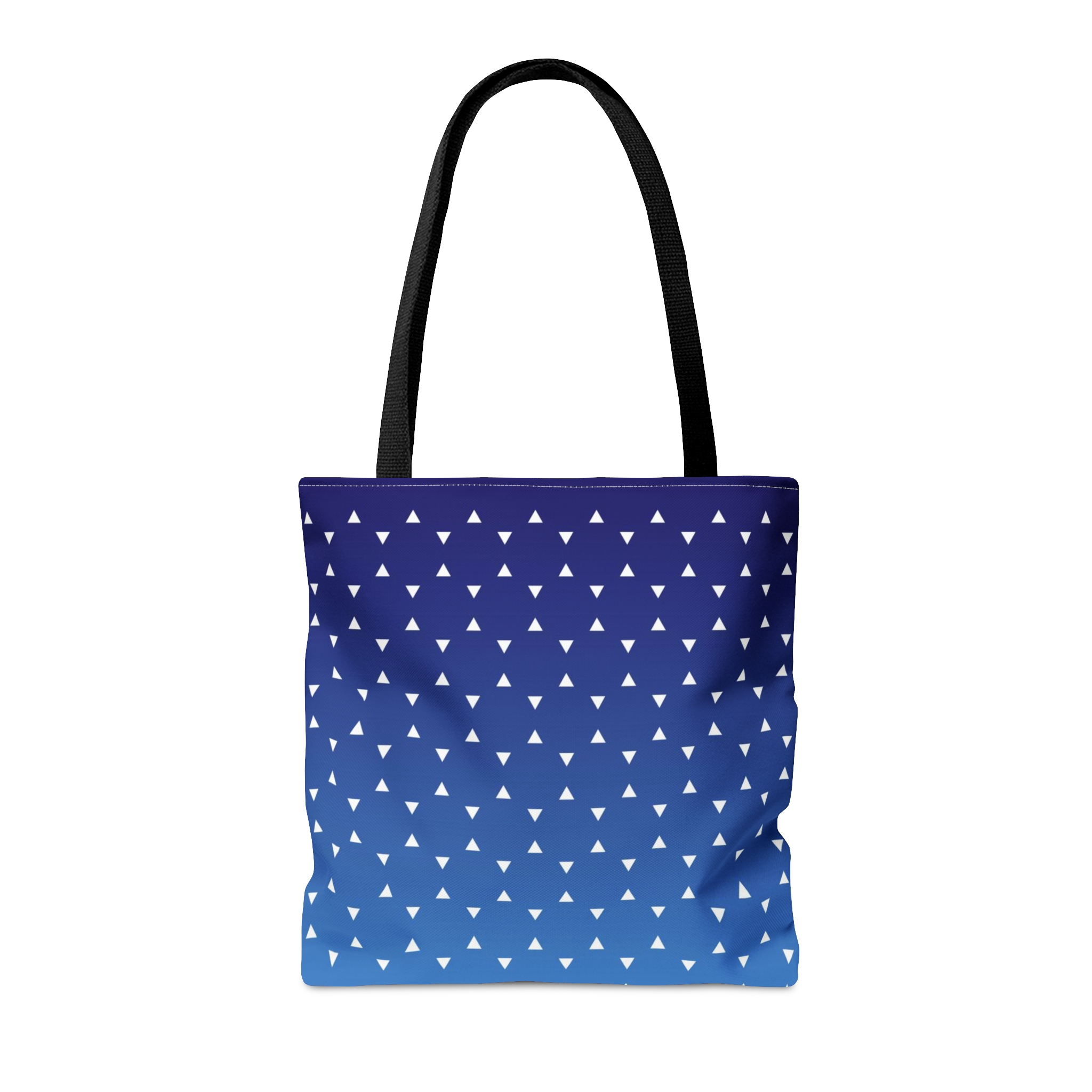 Geometric Tote Bag TINY triangles blue gradient - Image 6