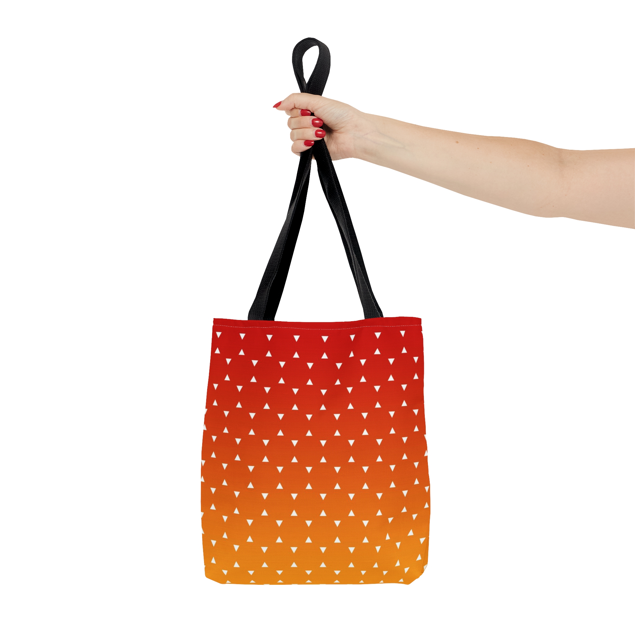 Geometric Tote Bag TINY triangles orange gradient - Image 11