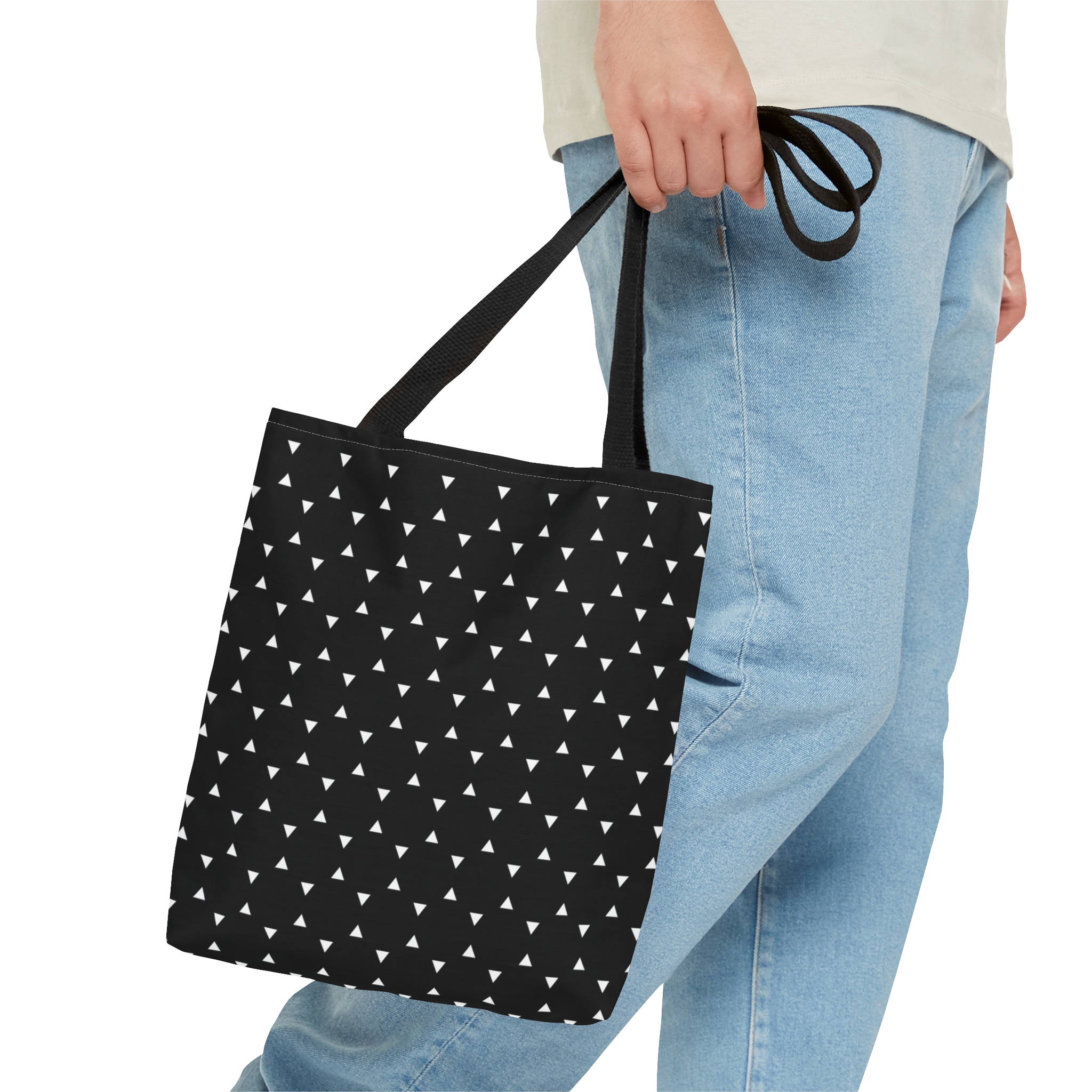 Geometric Tote Bag TINY triangles black - Image 12