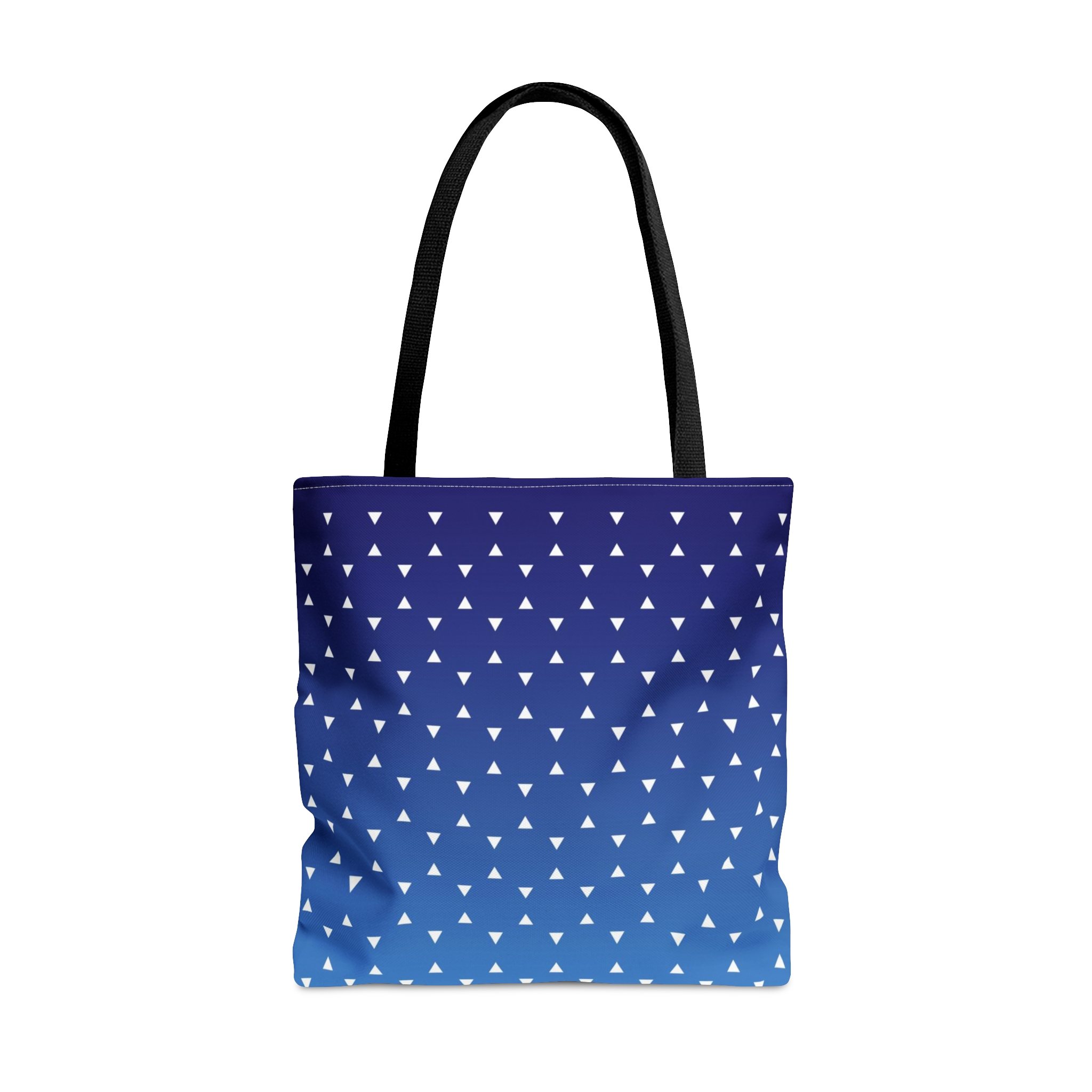 Geometric Tote Bag TINY triangles blue gradient
