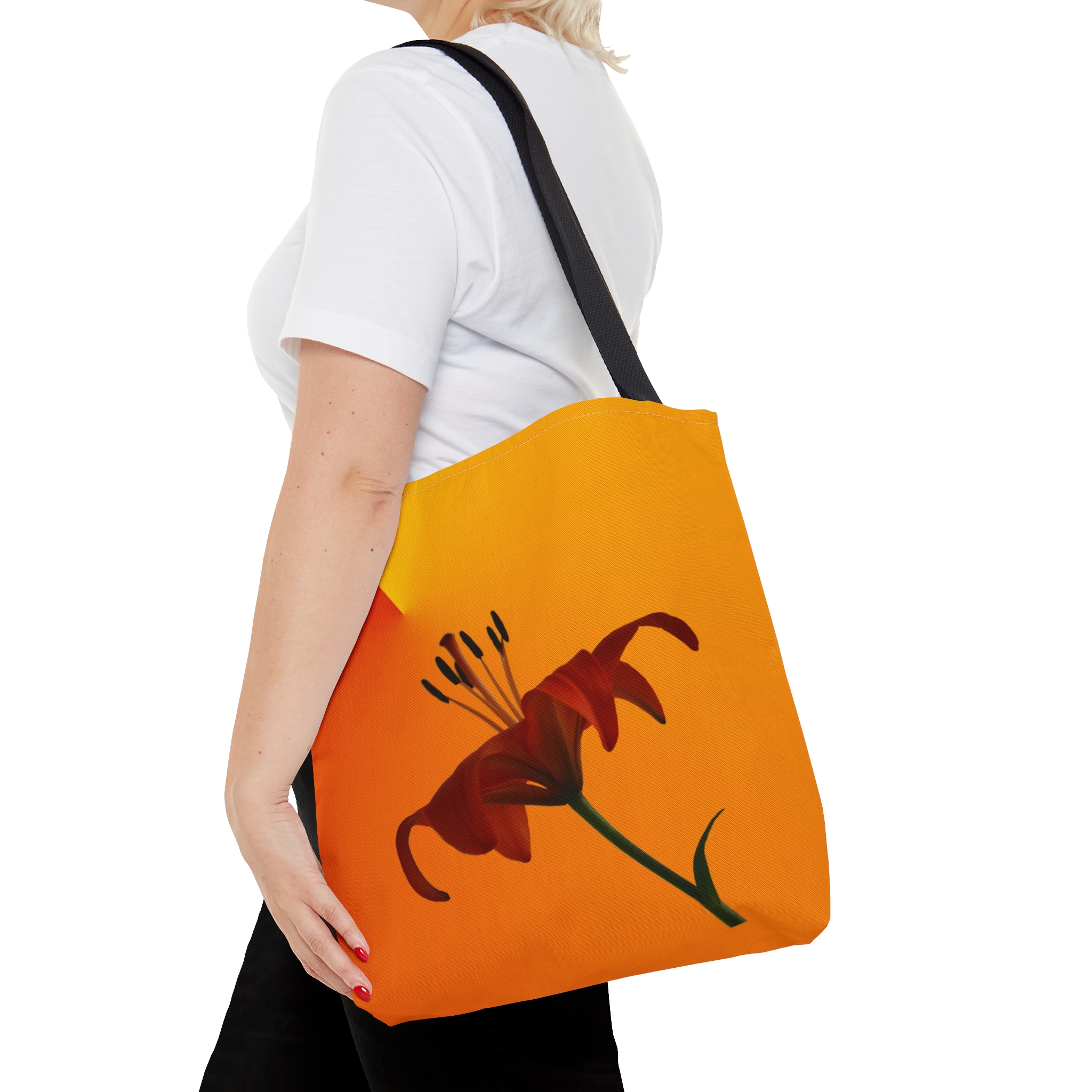 Floral Tote Bag ORANGE LILY - Image 8