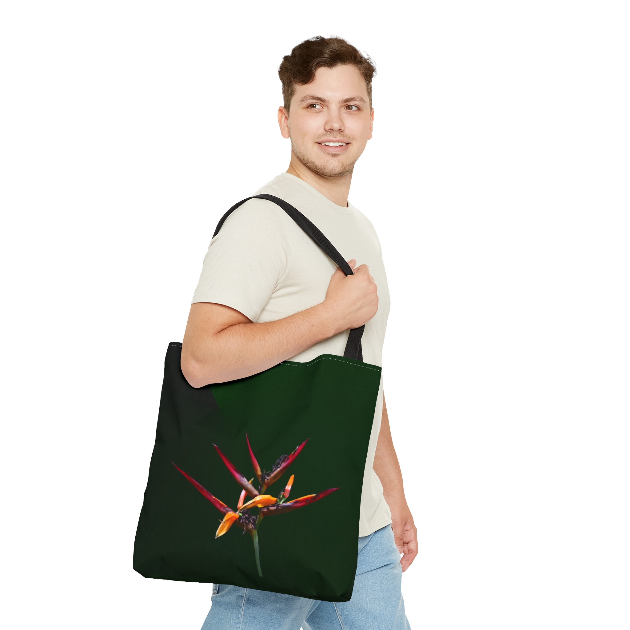 Floral Tote Bag BIRD OF PARADISE green - Image 3