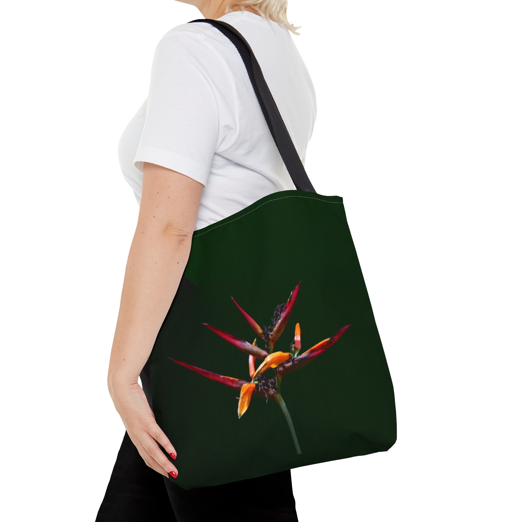 Floral Tote Bag BIRD OF PARADISE green - Image 8