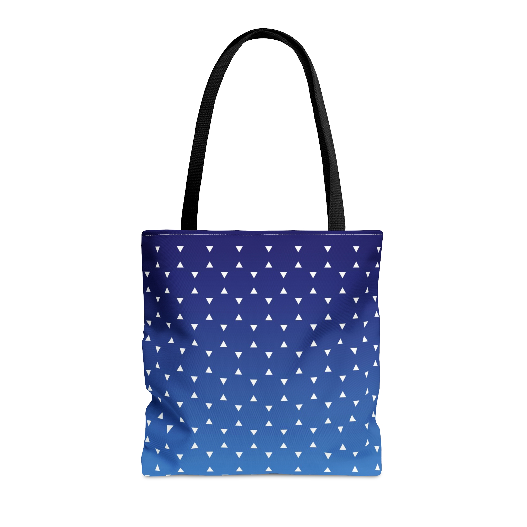 Geometric Tote Bag TINY triangles blue gradient - Image 5