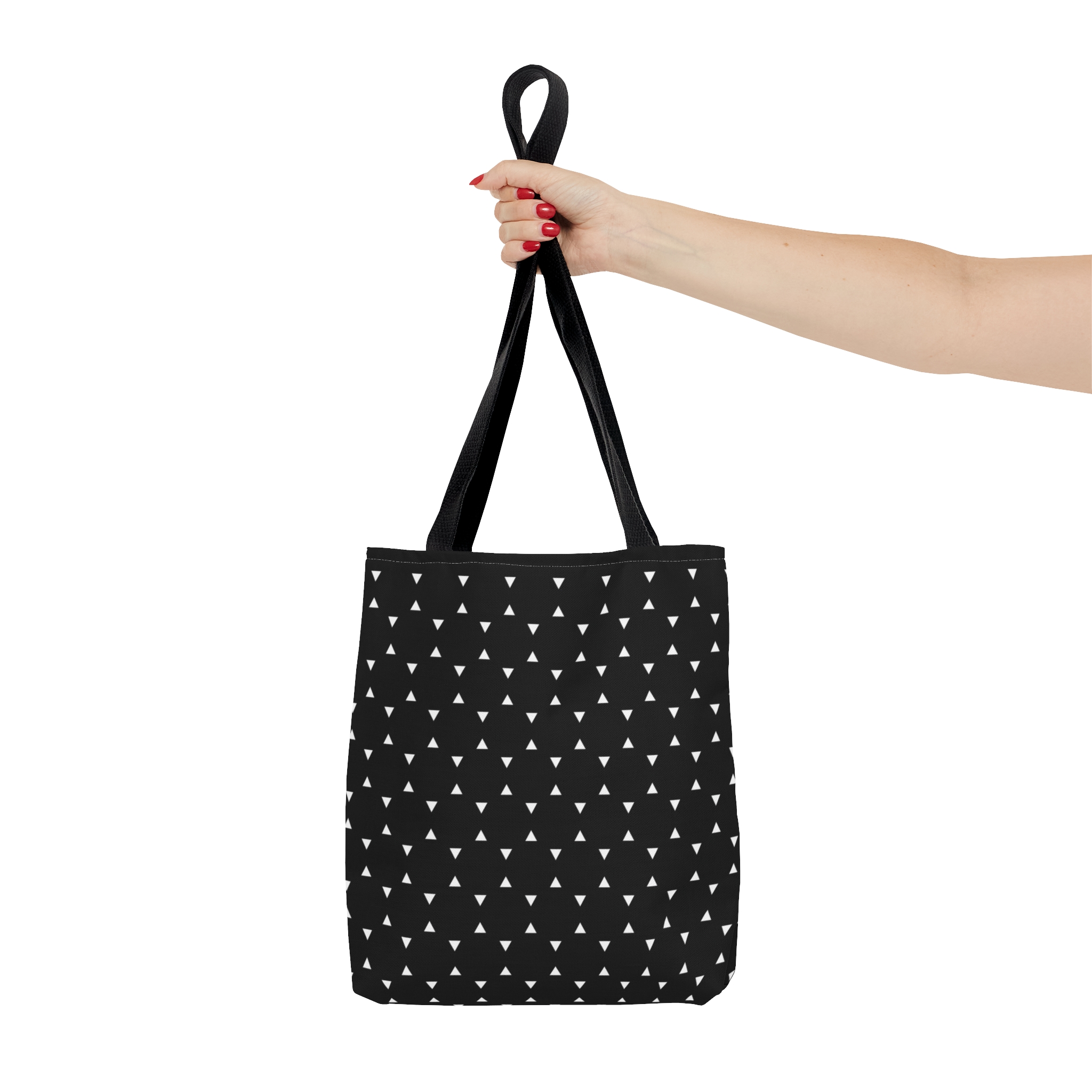 Geometric Tote Bag TINY triangles black - Image 11